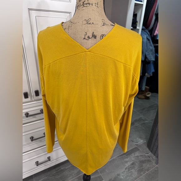 Lush Brand, Mustard yellow Long Sleeve V-Neck Top. Size Medium - Picture 5 of 5